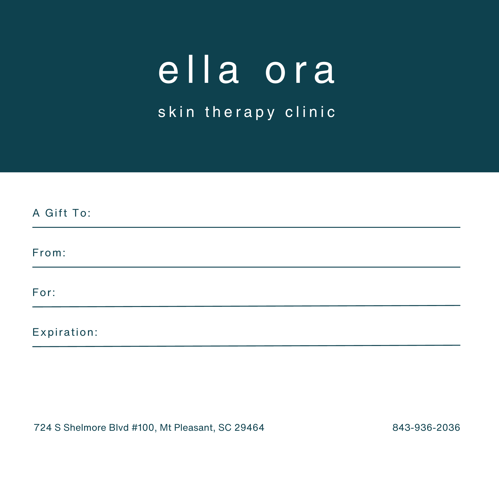 ella ora gift card back view