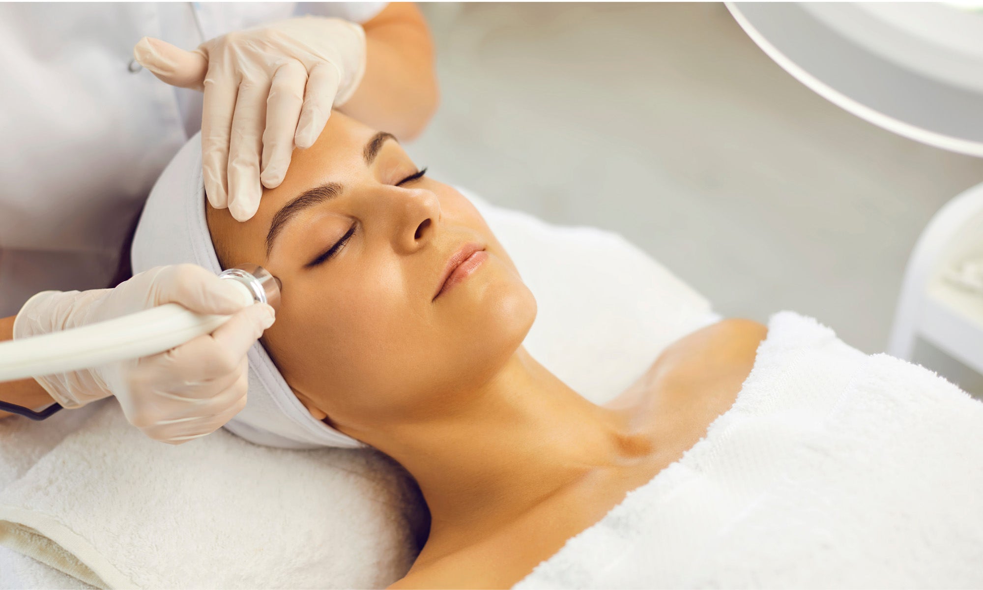 woman getting a facial treatment