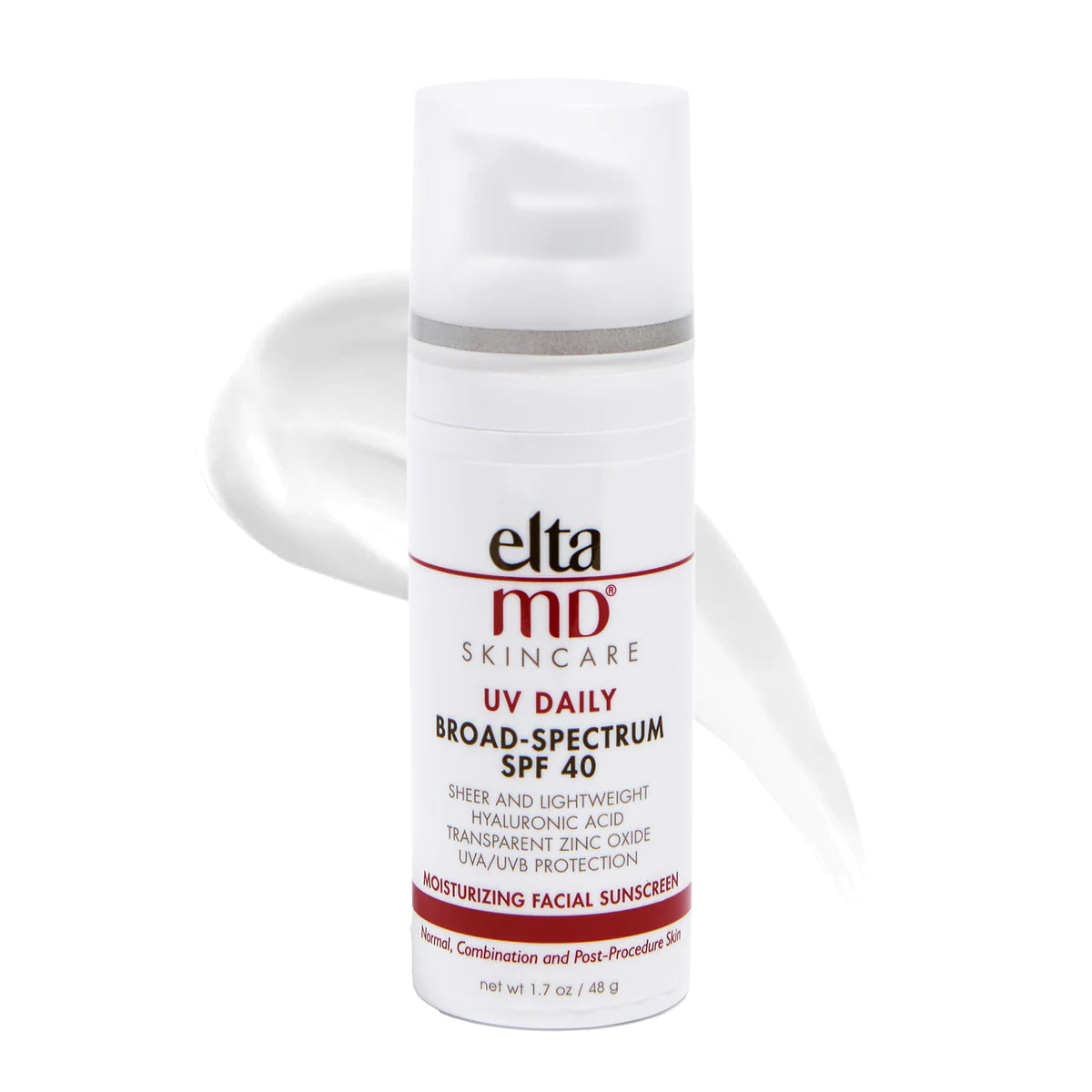 lotion behind bottle of EltaMD UV Daily Broad Spectrum SPF 40
